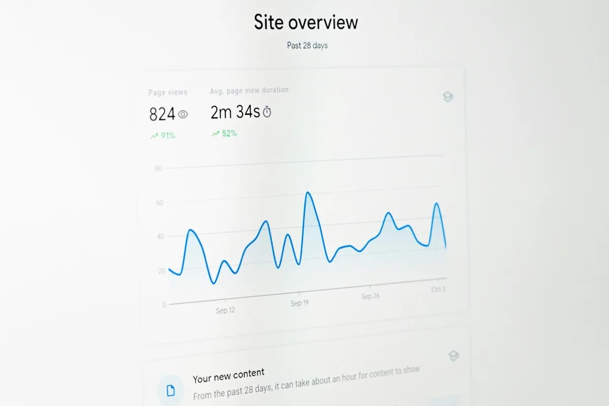 Website optimization for businesses: Core Web Vitals and speed improvements dashboard